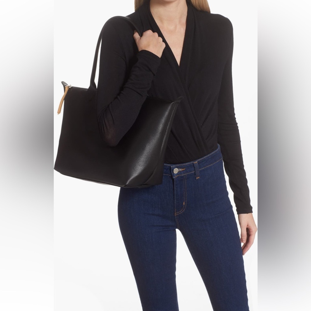 Elegant Black Tote Bag Longchamp Le Pliage Med City tote